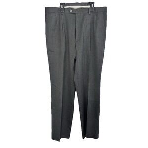 Louis Raphael Men's 36x32  100% Wool Dress Pants Gray Pleated Front Office